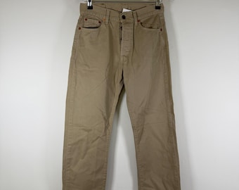 Vintage Levi's 551 beige kleurjeans (maat: W29 L32) Made in Italy