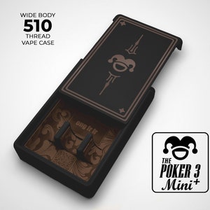 Poker 3 Mini PLUS - The Pocket Toker - Your Personalized 510 Vape Case - 3D Printed and Engraved