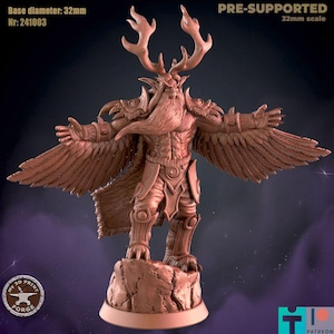Warcraft Miniatures - Night Elf Druid Malfurion Stormrage On Cliff - My3DPrintForge