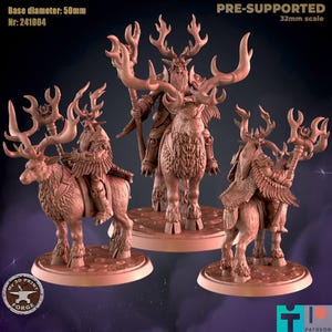 Warcraft Miniatures - Night Elf Druid Malfurion Stormrage On Stag - My3DPrintForge