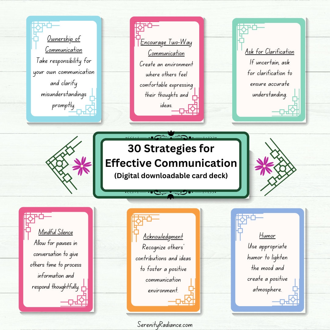 30 Effective Communication Strategies, Therapy Cards, Healthy ...
