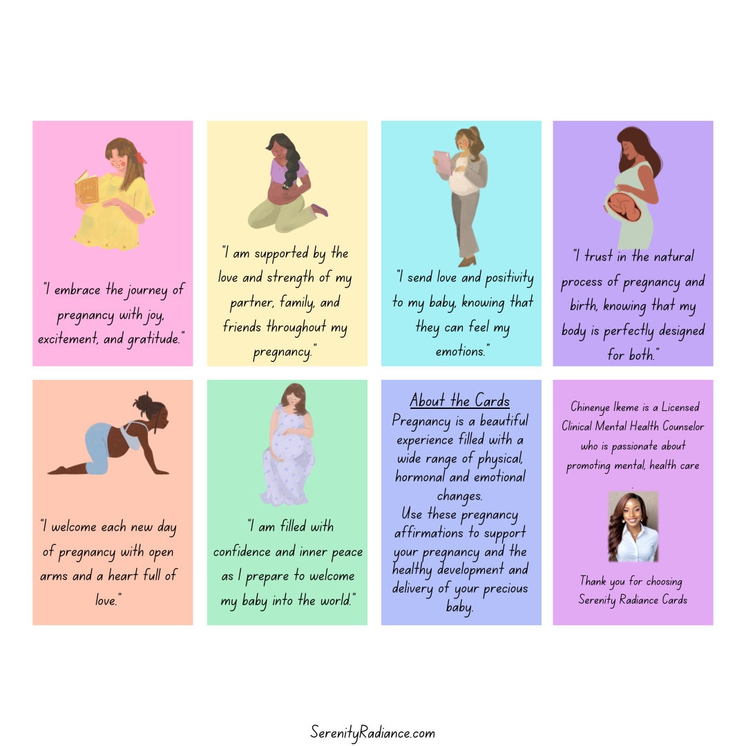 妊娠肯定カード、30のポジティブな出産前マントラ - Etsy 日本