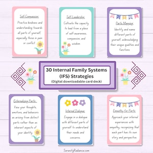 Interne Familiensysteme Therapiekonzepte, Karten für emotionale Heilung, Selbstfürsorge, Achtsamkeitsaktivität, Ressourcen für psychische Gesundheit, Wellness Geschenk