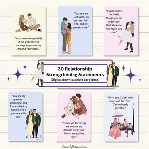 Declaraciones de fortalecimiento de relaciones, Afirmaciones de terapia de pareja, Desafío, Amor, Romance, Regalo de aniversario para ella/él/ellos