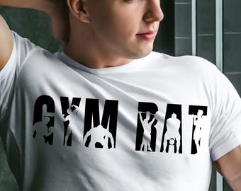 Gym Rat Male Vector Design: PNG SVG Digital Download