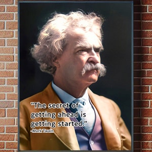 Mark Twain Poster | Mark Twain Quote | Motivational Quote | Literary Print | Wall Art Canvas | Funny Mark Twain Poster