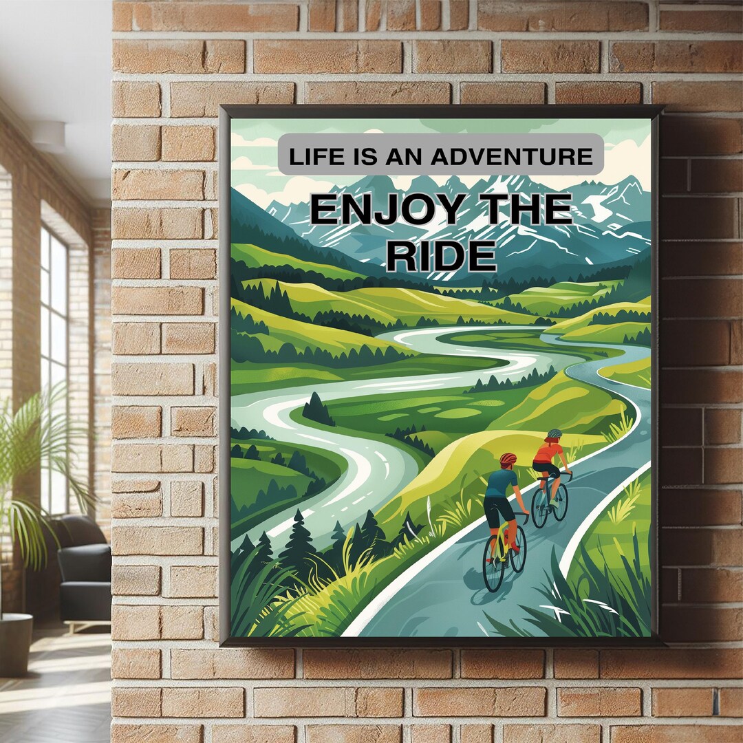 Enjoy the Ride | Cycling Art Poster | Motivational Poster ...