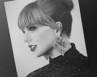 Taylor Swift Graphite Drawing Print