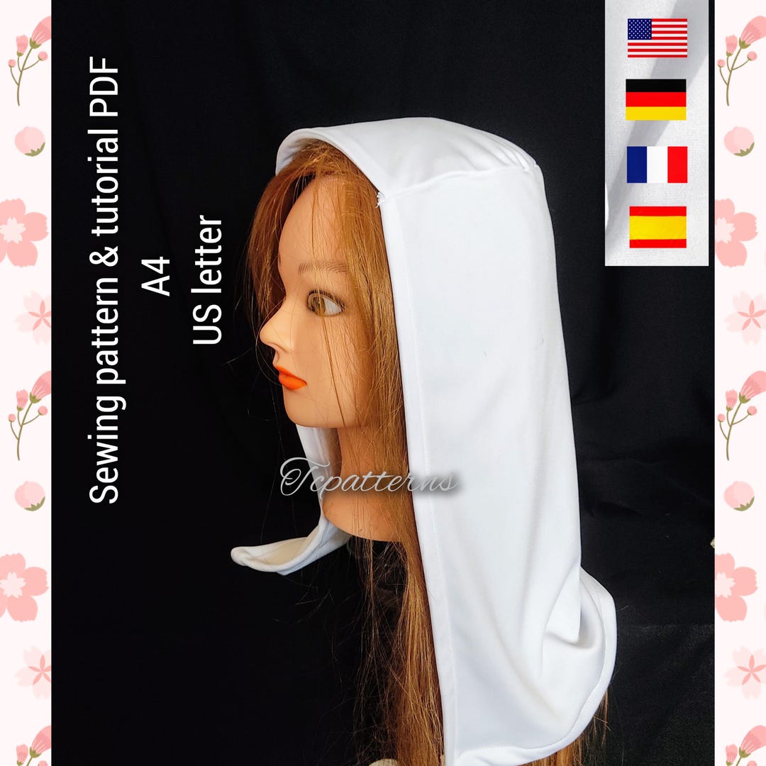 Head Ress Pattern PDF Sewing Pattern Headdress,pdf Pattern and Tutorial for an 12th ...