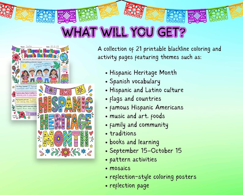 Hispanic Heritage Month Coloring Pages, Printable Activities for Kids ...