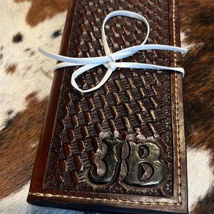 Cartera Western Custom Roper hecha a mano con logotipo, marca o iniciales.