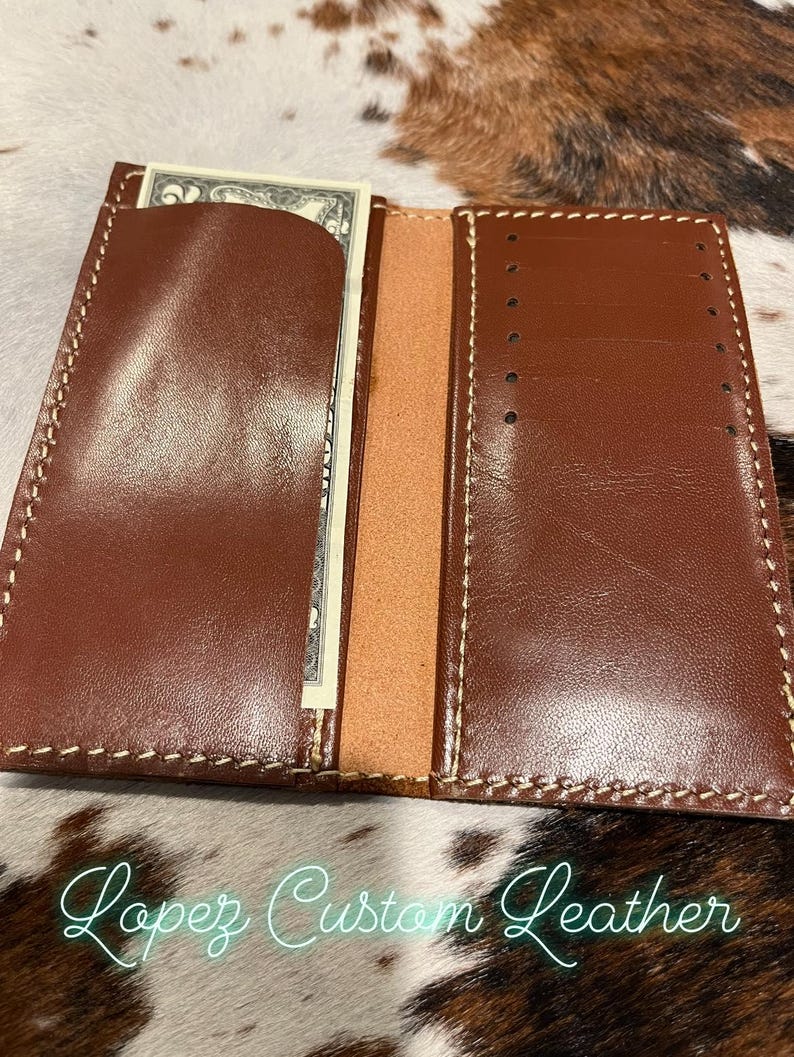 Handmade Western Custom Roper Wallet With Logo or Brand or Initials. - Etsy