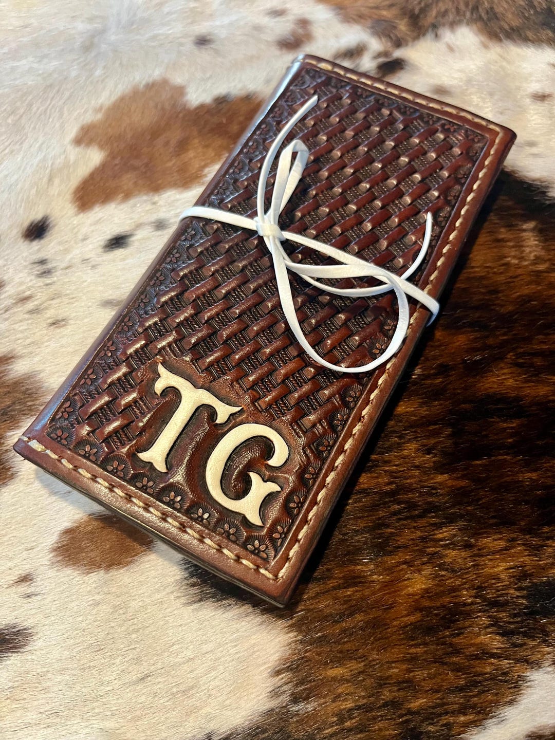 Handmade Western Custom Roper Wallet With Logo or Brand or Initials. - Etsy