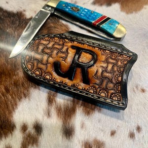 Custom Leather Knife Sheath: Trapper Style, Right/Left Hand Draw