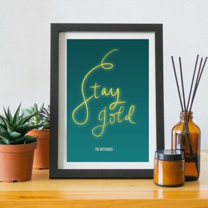 The Outsiders Musical Theater Broadway Lyrics Instant Download | Stay Gold Brody Grant Tulsa 1967 Wall Art Print Quote Typography Printable