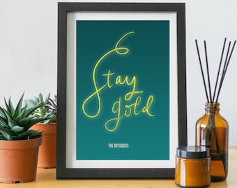 Paroles de chanson The Outsiders Musical Theatre Broadway Téléchargement instantané | Stay Gold Brody Grant Tulsa 1967 impression d'art mural impression devis typographie imprimable