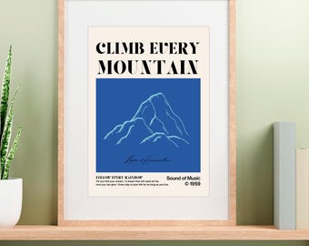 Sound of Music Lyrics Print: Climb Every Mountain, Broadway Wall Art (Digital Download)