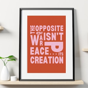 Rent Musical Theater Broadway Lyrics Instant Download | Opposite of War Creation La Vie Boheme | Wall Art Print Quote Typography Printable