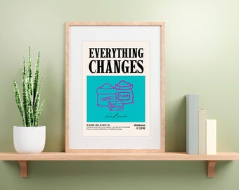 Impression des paroles de la serveuse Broadway – « Tout change » Citation de Jenna de farine de beurre de sucre – Art mural de théâtre musical – Téléchargement numérique instantané
