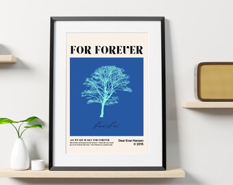 Dear Evan Hansen Impression des paroles de Broadway – « For Forever » You Will Be Found Quote – Art mural comédie musicale – Téléchargement numérique instantané