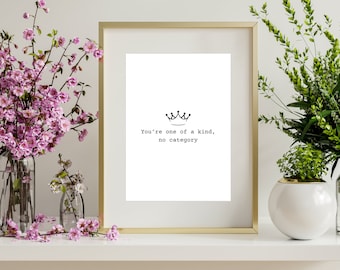 Letras de Six Musical Theatre Broadway: Única en su tipo // Descarga digital instantánea Wall Art Print Quote Tipografía imprimible