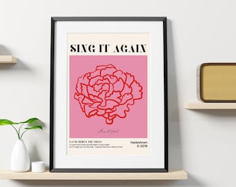 Impression des paroles de Hadestown Broadway – « Sing It Again » Citation d'Orphée et d'Eurydice – oeuvre d'art murale comédie musicale – téléchargement numérique immédiat