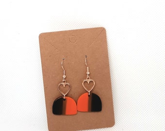 Orange polymer clay earrings