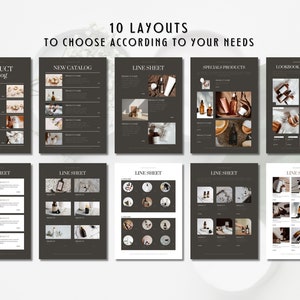 Wholesale line sheet template for jewelry or skincare brands with editable sections in Canva.