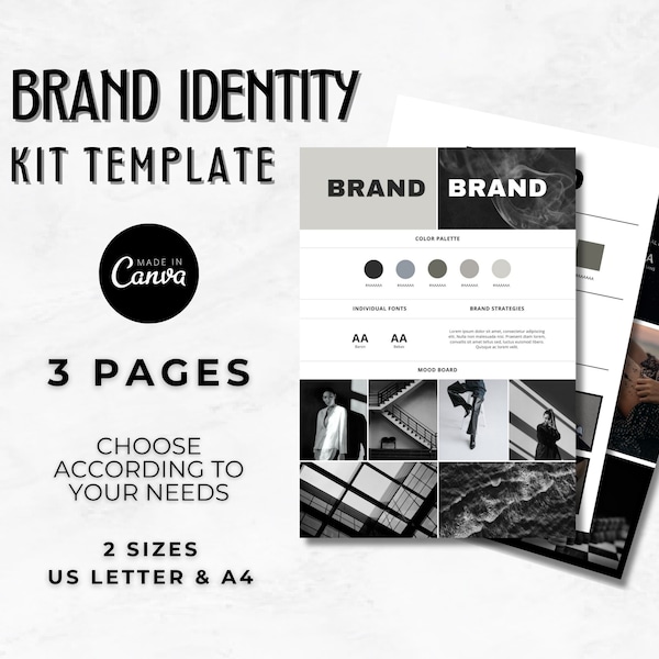 Brand Identity Branding Kit Template Brand Board Template Mood Board Branding Identity