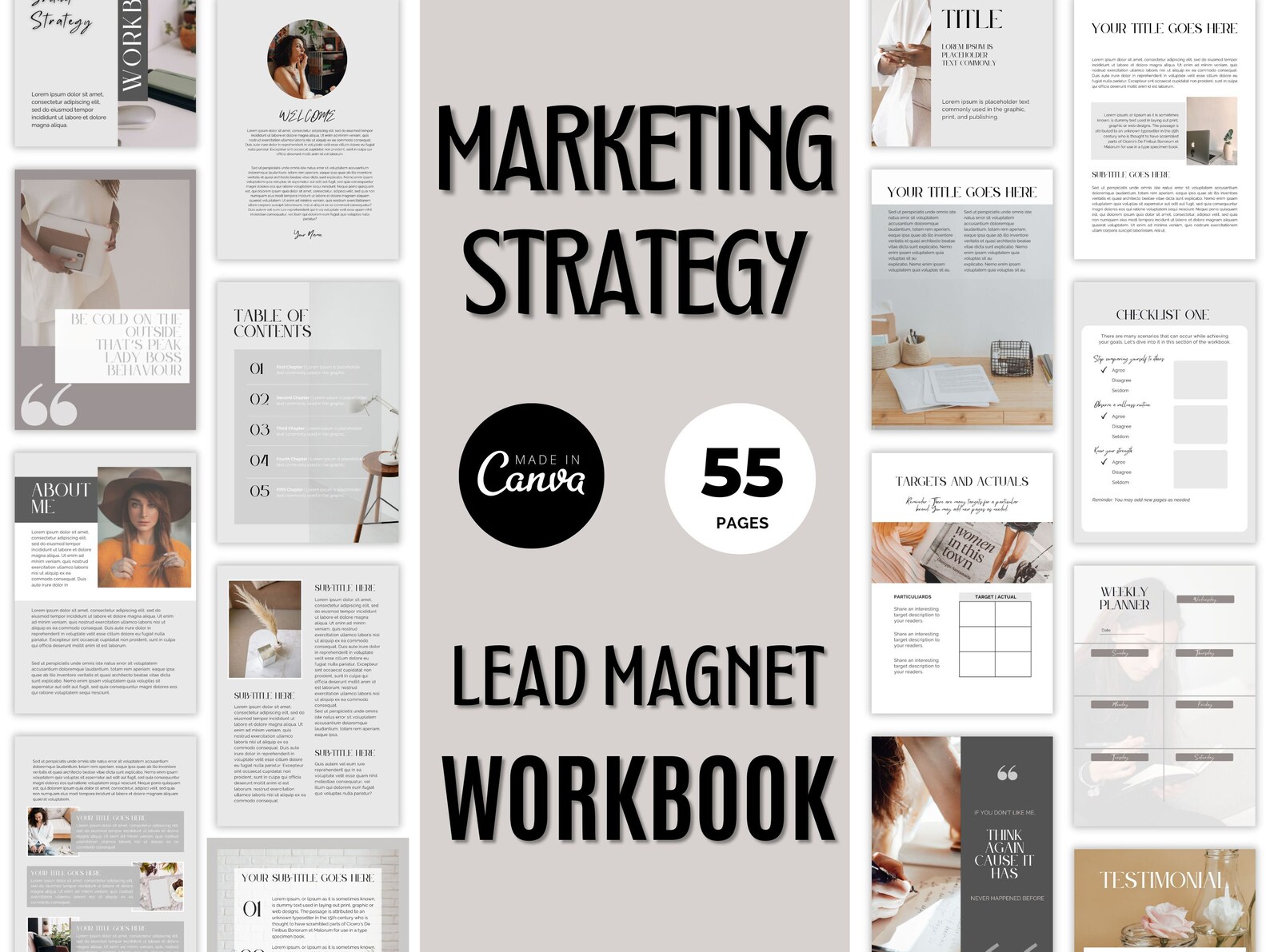 Ebook Template Canva Marketing Strategy Brand Workbook Lead Magnet ...