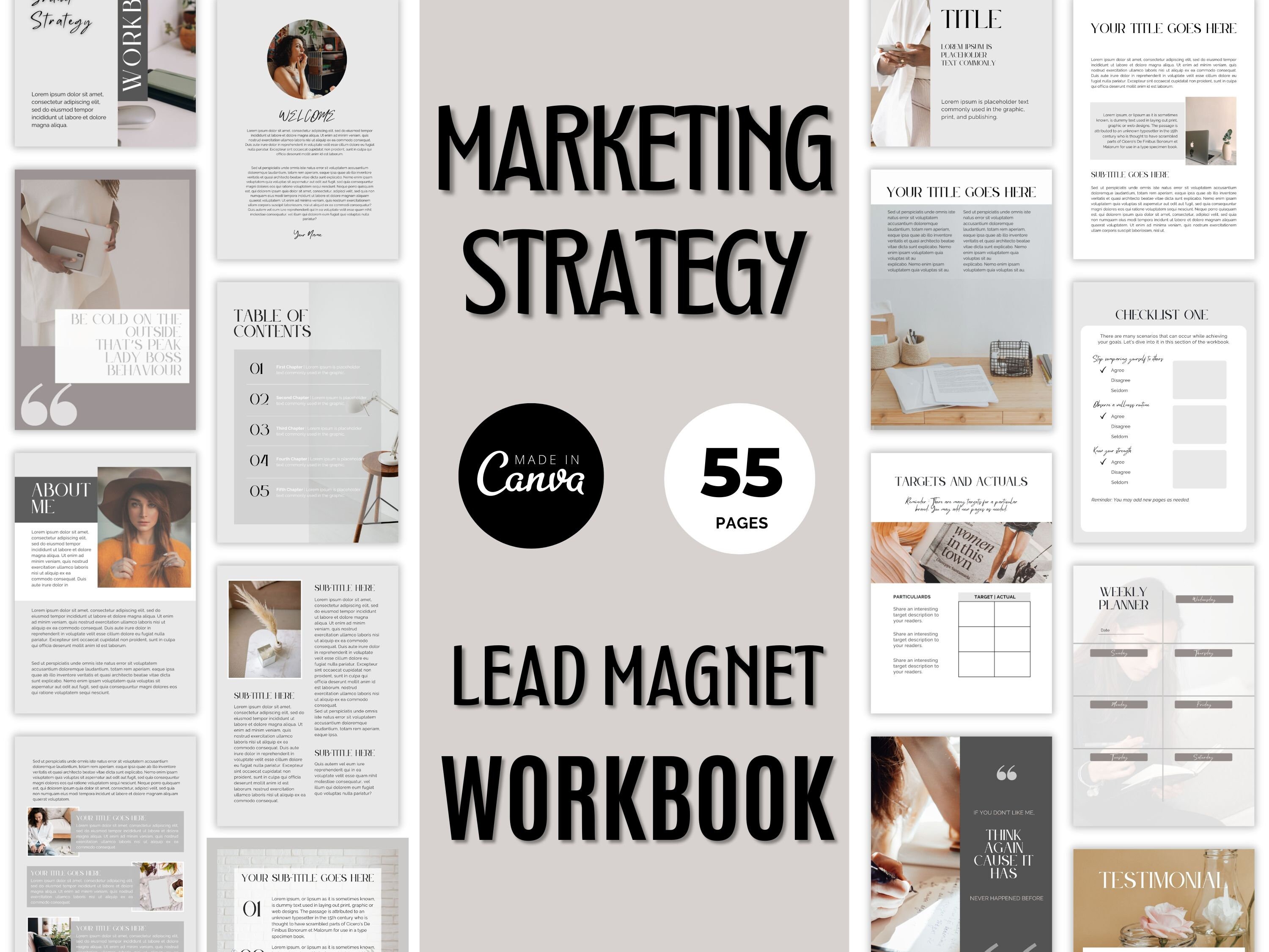 Ebook Template Canva Marketing Strategy Brand Workbook Lead Magnet ...