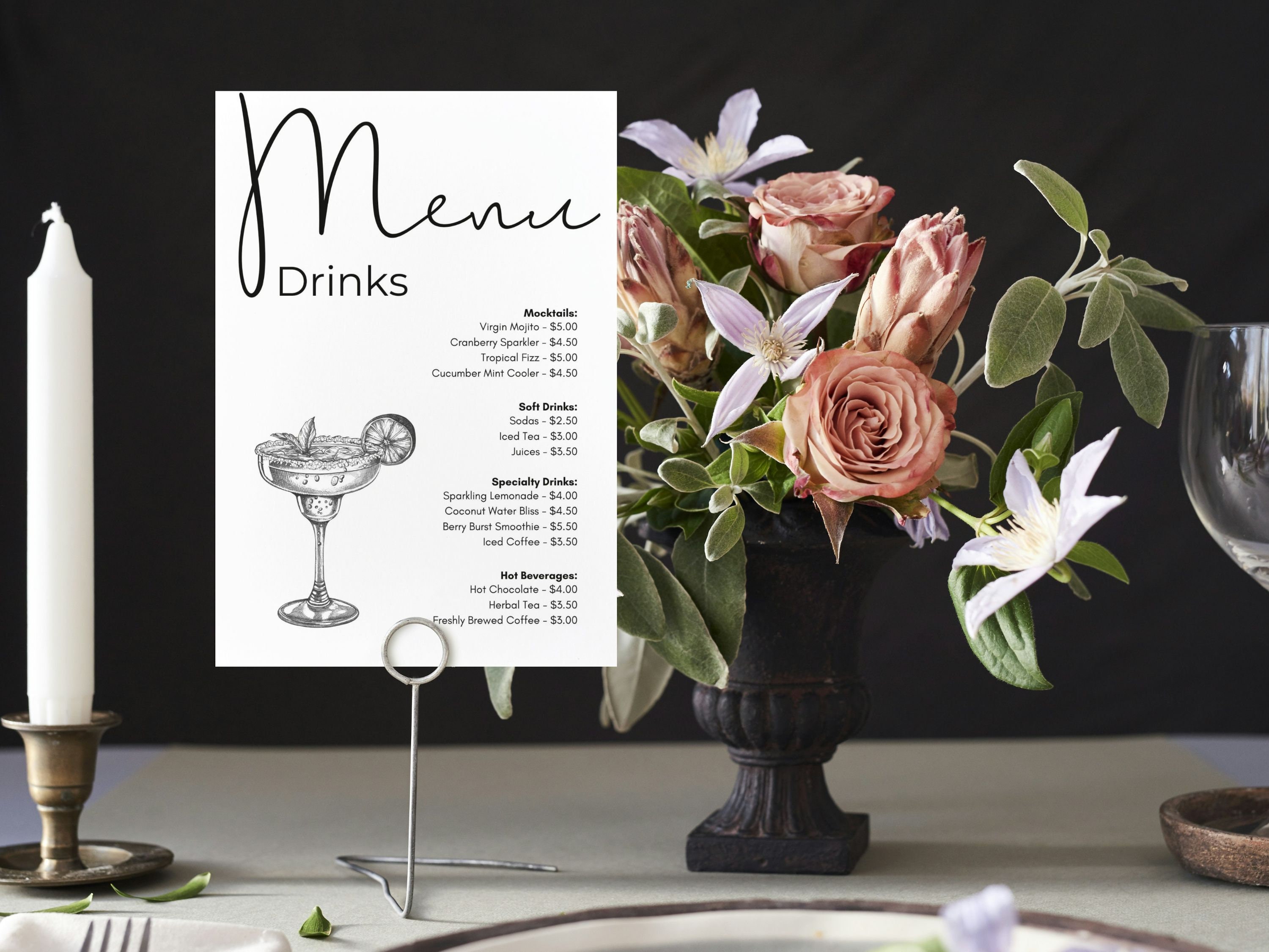 Editable Drink Menu Template Cocktail Menu Template Printable Bar Menu Editable Drink Menu Template Cocktail Menu Template Printable Bar Menu