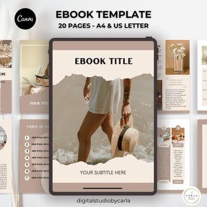 Customizable Aesthetic Canva Ebook Template for Coaches & Entrepreneurs - 20 Pages Digital Download