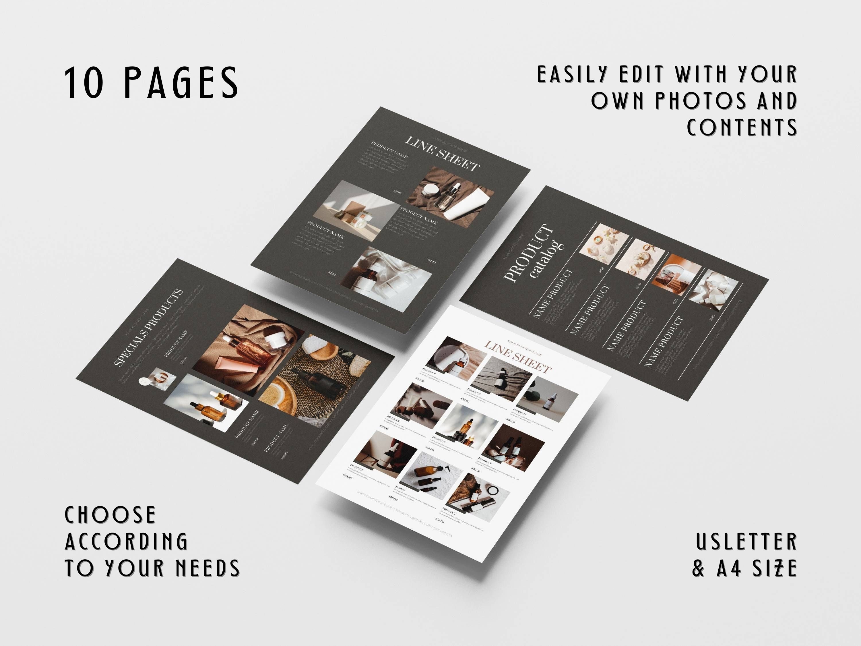 Line Sheet Lead Catalog Template Line Sheet Template Skincare