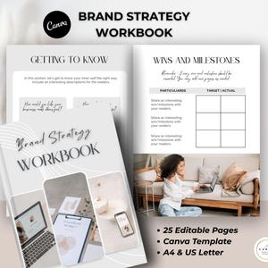 Brand Strategy Workbook Template | Coaching Marketing Ebook | Business Guide for Entrepreneurs | Branding Worksheets Canva Digital Download