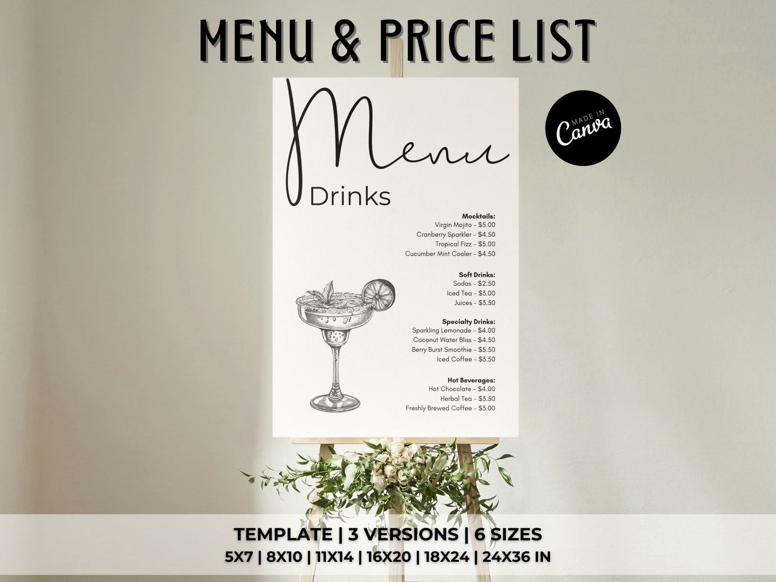Cocktail Menu Template Printable - Il 1588xN.6072301872 Abg9 
