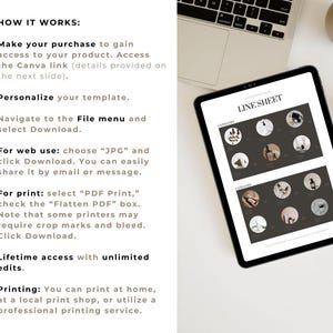 Printable PDF wholesale catalog template displayed with simple, clean product layout.