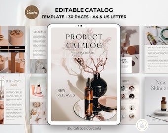 Skincare Catalog & Magazine Template for Beauty Entrepreneurs | Digital Canva Download