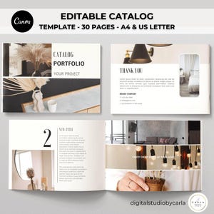 Interior Design Catalog Template | Editable Professional Portfolio & Lookbook | Home Decor Marketing | Instant Canva Download