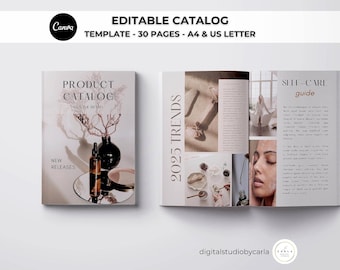 Skincare Catalog & Magazine Template | Editable Line Sheet and Wholesale Price List | Digital Instant Download