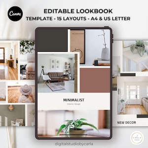Interior Design Portfolio Template Canva | 15 Editable Pages for Professional Presentation | Instant Download Digital