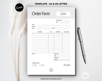 Editable Order Form Template | Minimalist Small Business Forms (Digital Download)