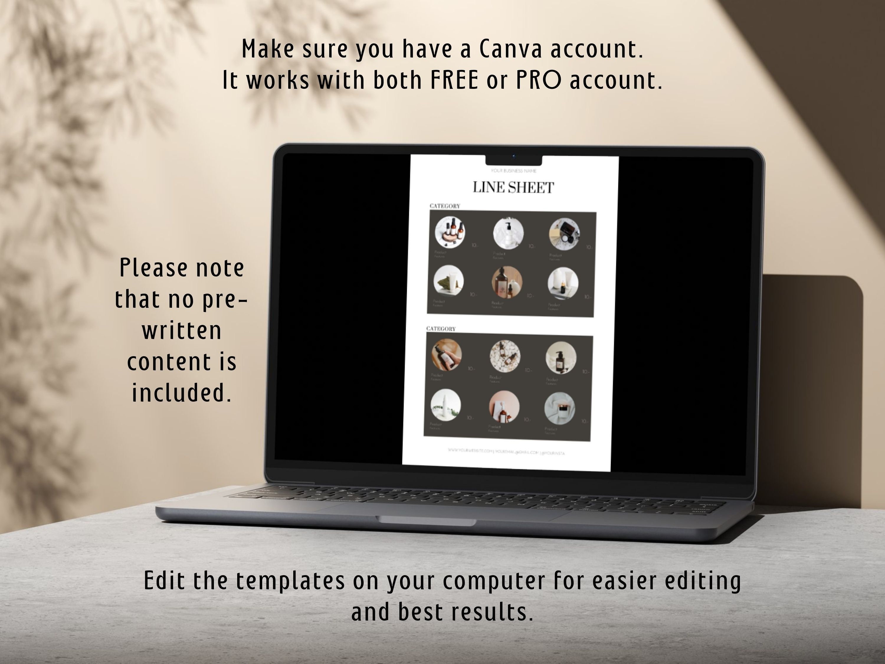 Line Sheet Lead Catalog Template Line Sheet Template Skincare