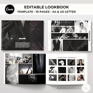 Fashion Portfolio Template | Editable Aesthetic Lookbook Template | Custom Minimalist Catalog Template | Landscape Digital Magazine