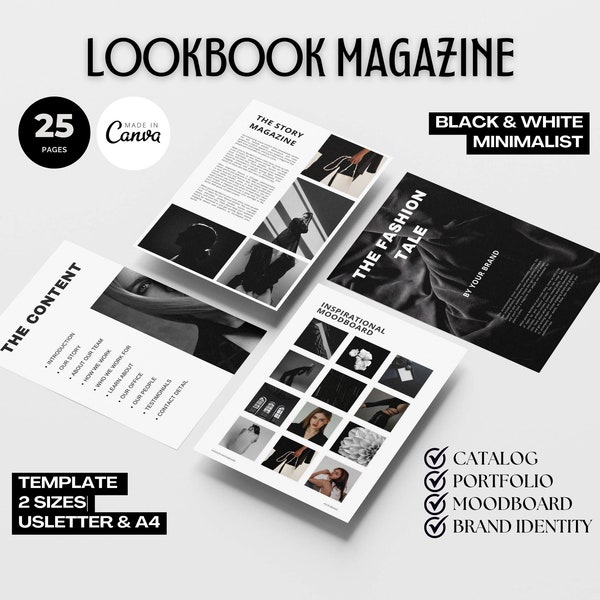 Portfolio Template Lookbook Template Lead Magnet Brand Identity Minimalist Catalog Template Canva Lookbook Fashion