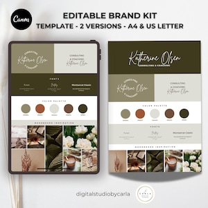 Green Brand Kit Vorlage: Bearbeitbare professionelle Business Branding Richtlinien - Canva Design Download