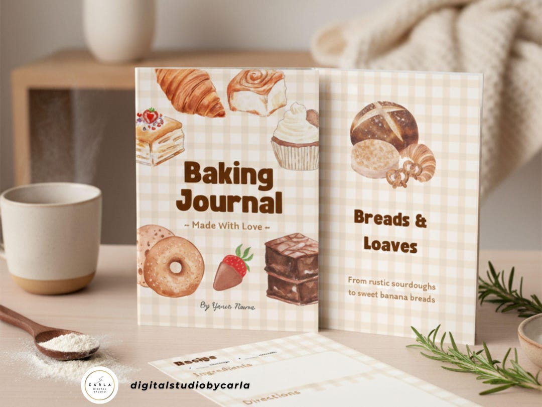 Baking Journal.pdf Holiday Baking Journal Canva Template | Family Recipe Book | Recipe ...