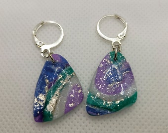 Handmade Faux Stone Polymer Clay Earrings