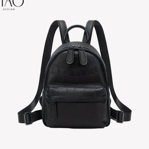 Women mini backpack, genuine leather backpack, teen fashion backpack, girl rucksack. Designer backpack.