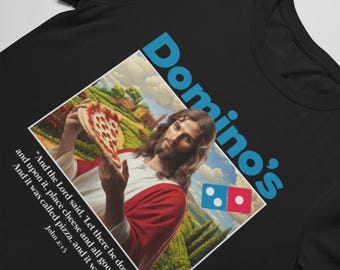 Dominos T-shirt Funny Gift Jesus Pizza Shirt 56 - Etsy